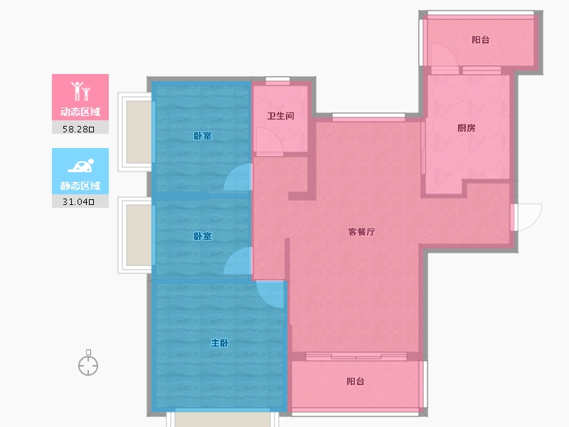 山西省-大同市-汕尾恒大悦珑湾-79.98-户型库-动静分区