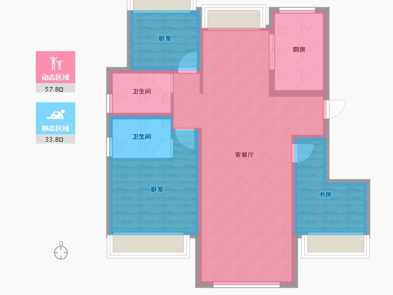 内蒙古自治区-呼和浩特市-金地青峯里-81.47-户型库-动静分区