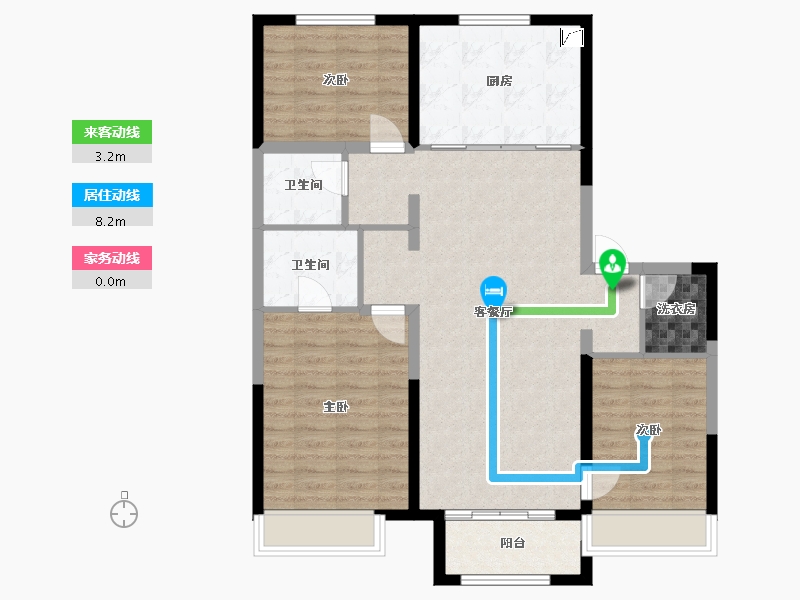 吉林省-吉林市-万科莱茵小镇-97.85-户型库-动静线