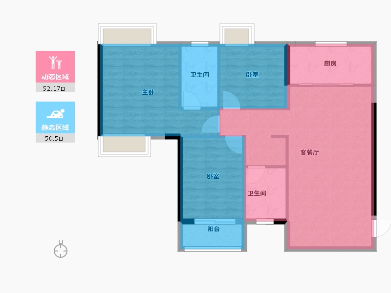 福建省-福州市-中庚东金-93.60-户型库-动静分区