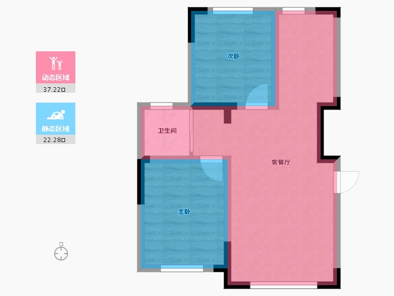 吉林省-四平市-伊通龙腾·悦澜湾-52.73-户型库-动静分区