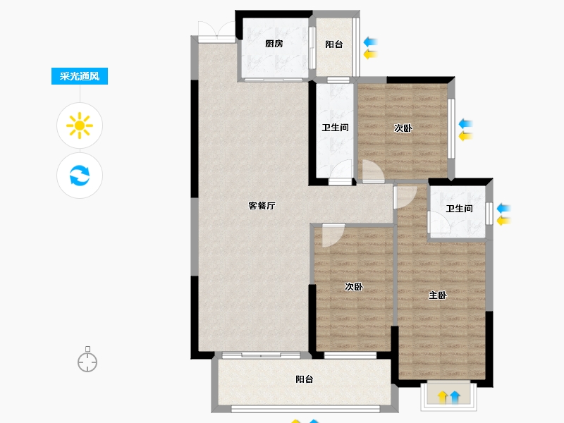 广西壮族自治区-来宾市-海景·摩尔城-108.01-户型库-采光通风