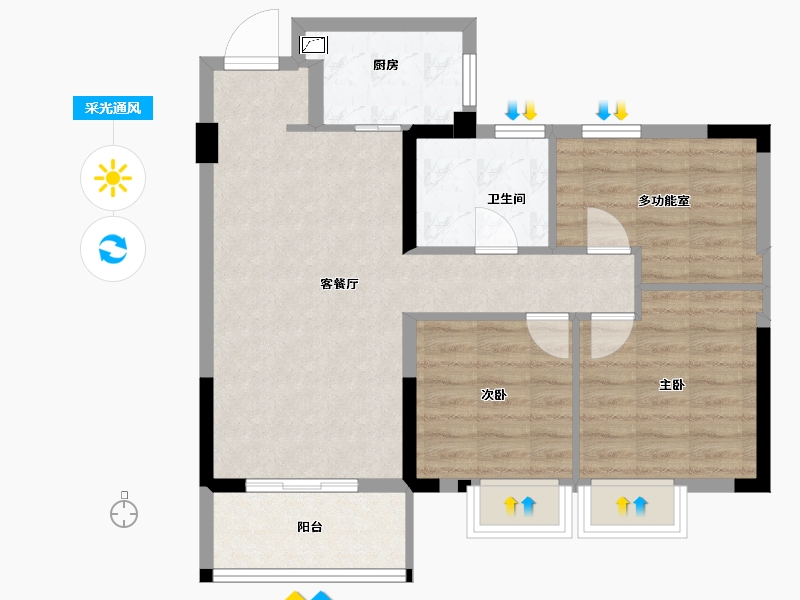 福建省-宁德市-交投天行万安-72.00-户型库-采光通风