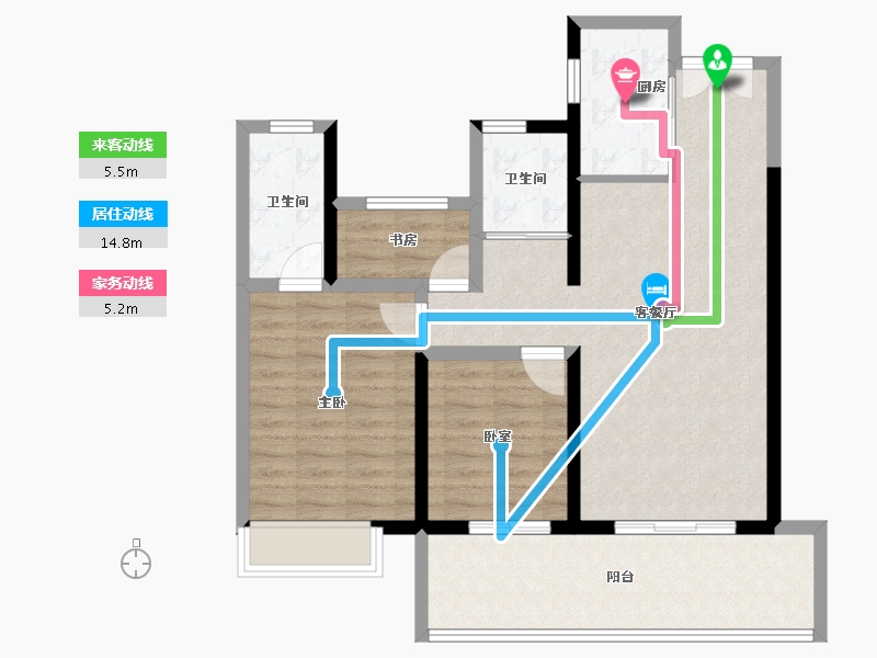 河南省-安阳市-建业世和府北园-88.00-户型库-动静线