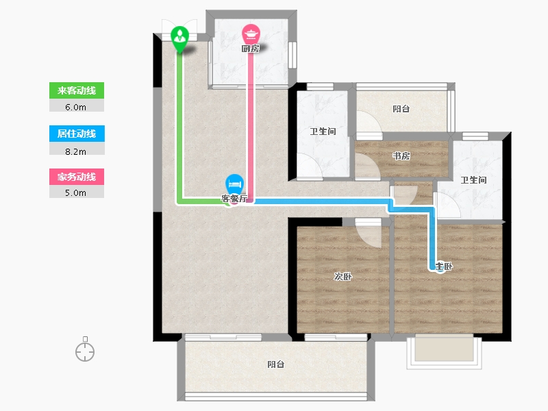 湖南省-邵阳市-邵阳湾田·望江府-86.72-户型库-动静线