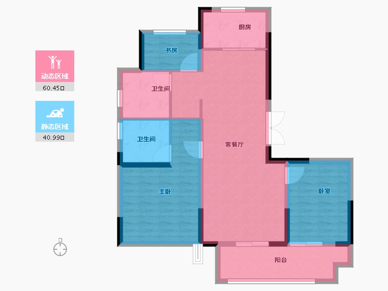 安徽省-宿州市-绿城岱湖世纪城丁香园-91.20-户型库-动静分区