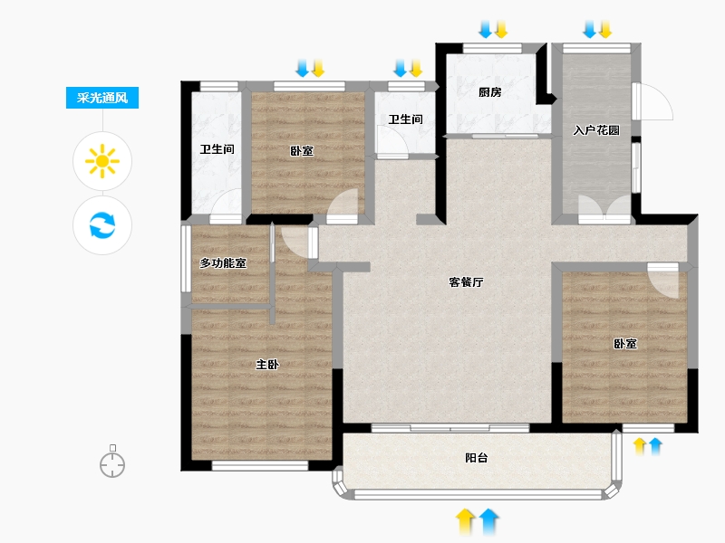 河南省-濮阳市-众悦鑫城-109.71-户型库-采光通风