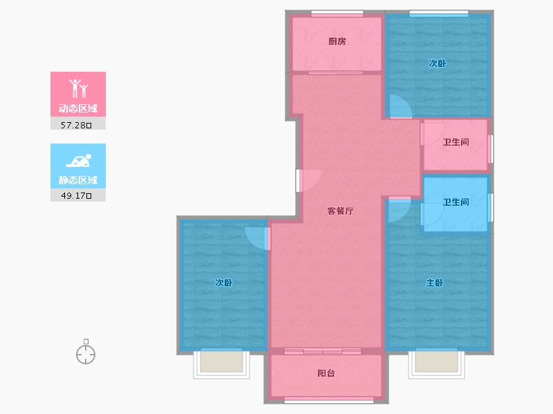 河南省-濮阳市-华信·越绣华府-95.86-户型库-动静分区