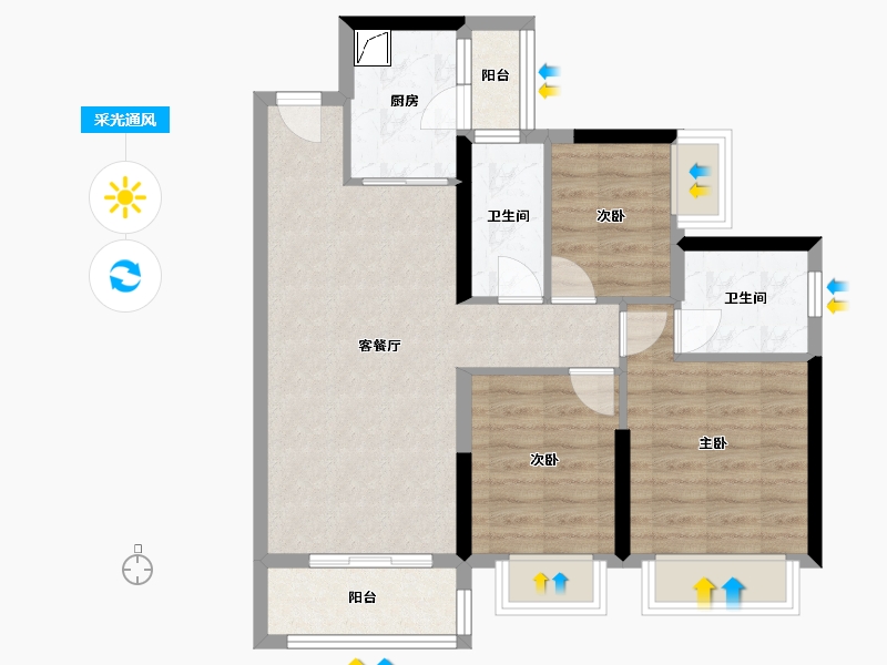 广东省-江门市-方圆云山诗意-89.00-户型库-采光通风