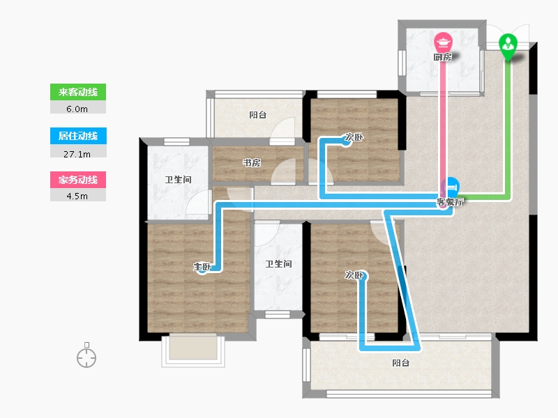 湖南省-邵阳市-邵阳湾田·望江府-96.56-户型库-动静线