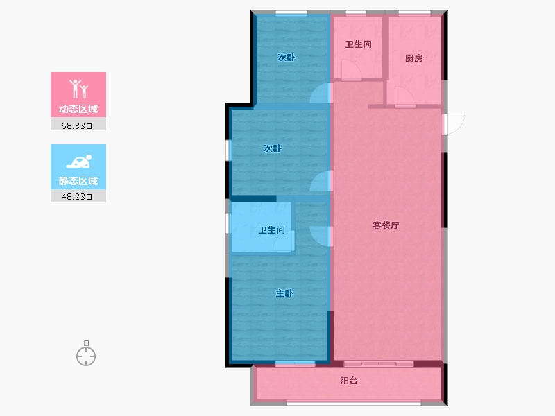 山东省-枣庄市-滕州祥和花园-105.05-户型库-动静分区