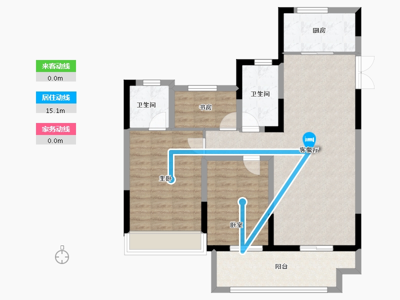 安徽省-宿州市-绿城岱湖世纪城丁香园-89.61-户型库-动静线