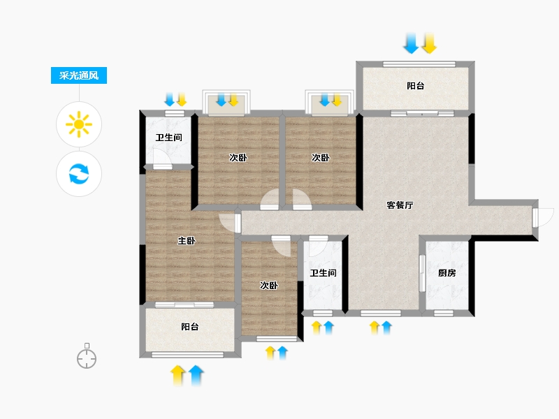 湖南省-湘潭市-龙城盛悦府-117.31-户型库-采光通风