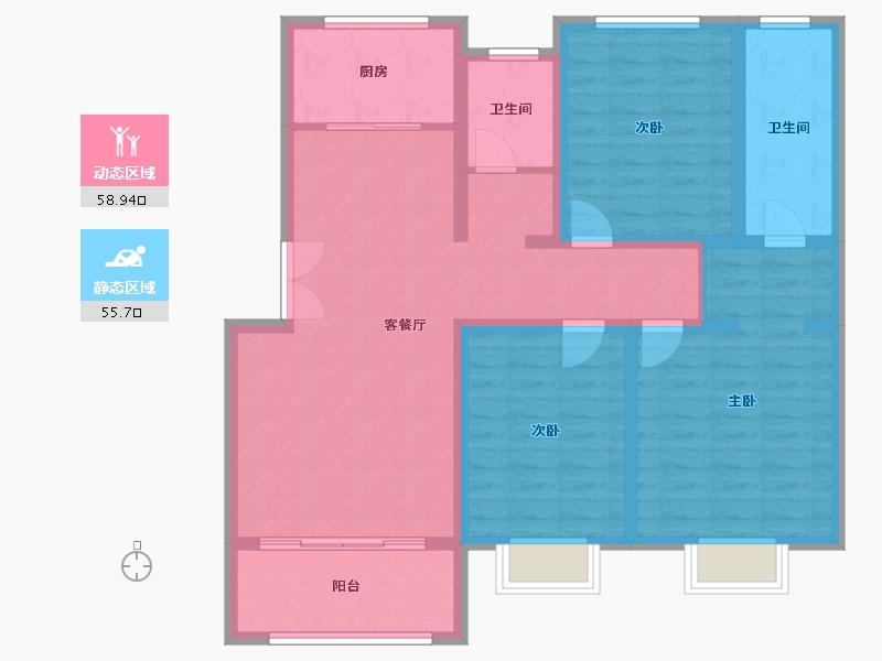 河南省-濮阳市-华信·越绣华府-102.22-户型库-动静分区