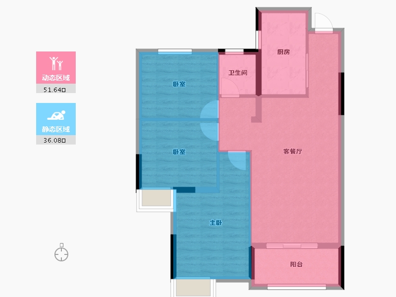 湖北省-咸宁市-弘鼎花园-79.23-户型库-动静分区