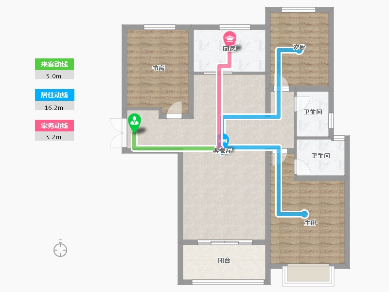 河南省-濮阳市-中央公园三期•望璟臺-101.40-户型库-动静线