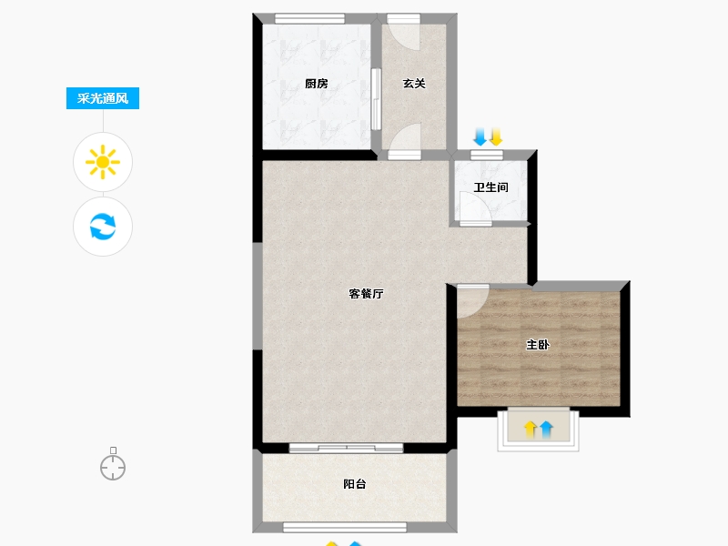 福建省-福州市-中铁城江督府-69.60-户型库-采光通风