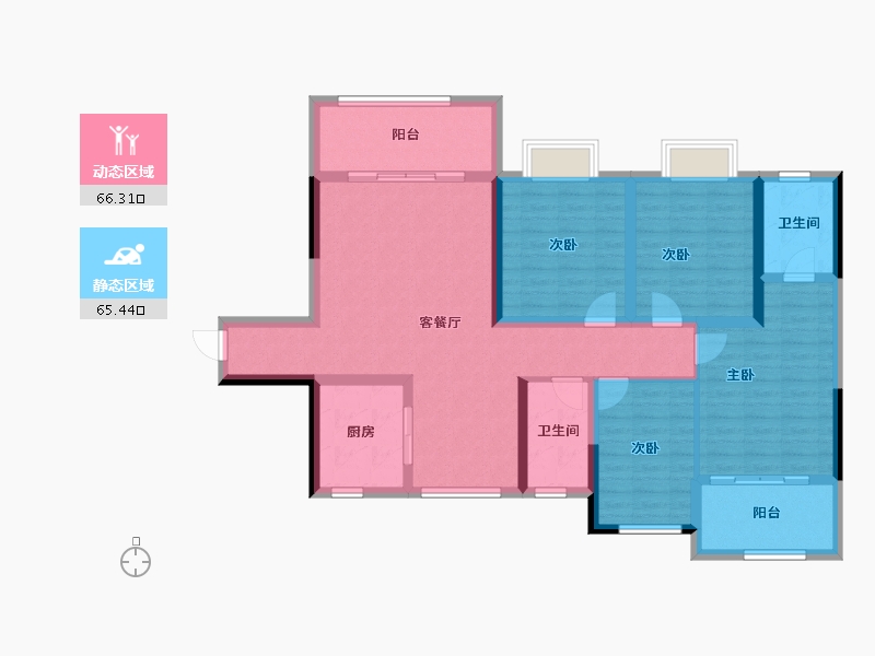 湖南省-湘潭市-龙城盛悦府-117.56-户型库-动静分区