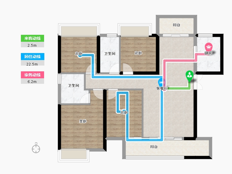 湖南省-株洲市-建宸大院-101.32-户型库-动静线