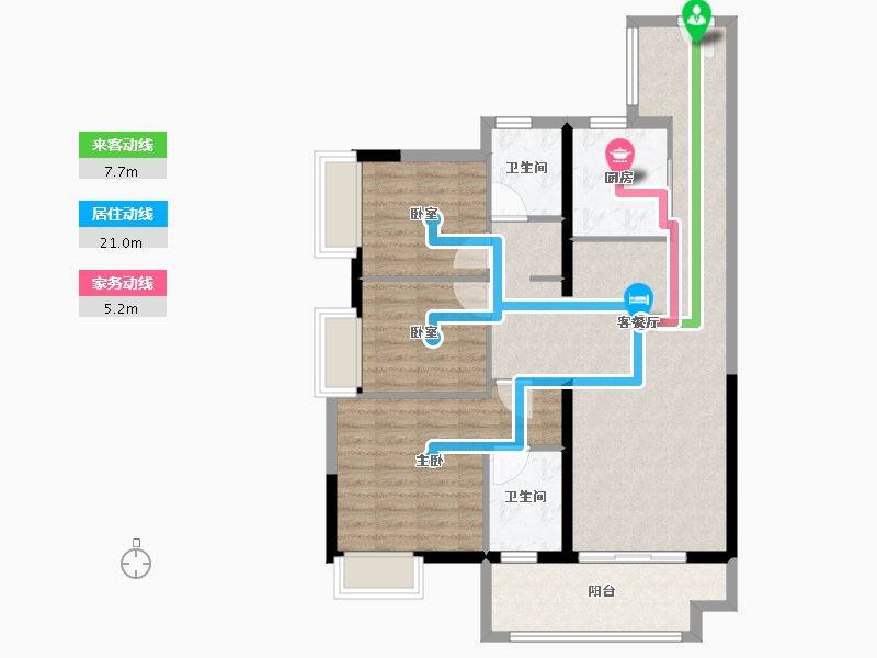 山西省-大同市-万德隆·阳光城·愉憬湾-92.00-户型库-动静线