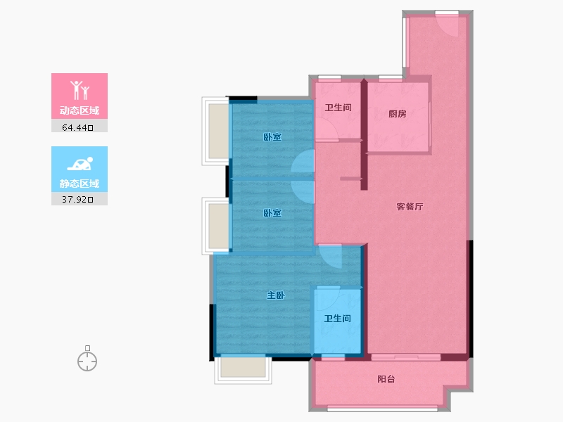 山西省-大同市-万德隆·阳光城·愉憬湾-92.00-户型库-动静分区