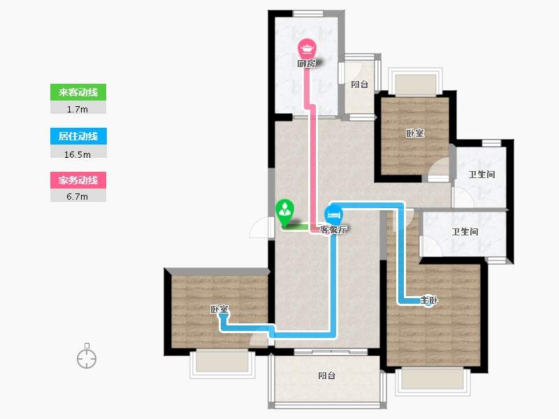 山西省-大同市-汕尾恒大悦珑湾-95.07-户型库-动静线