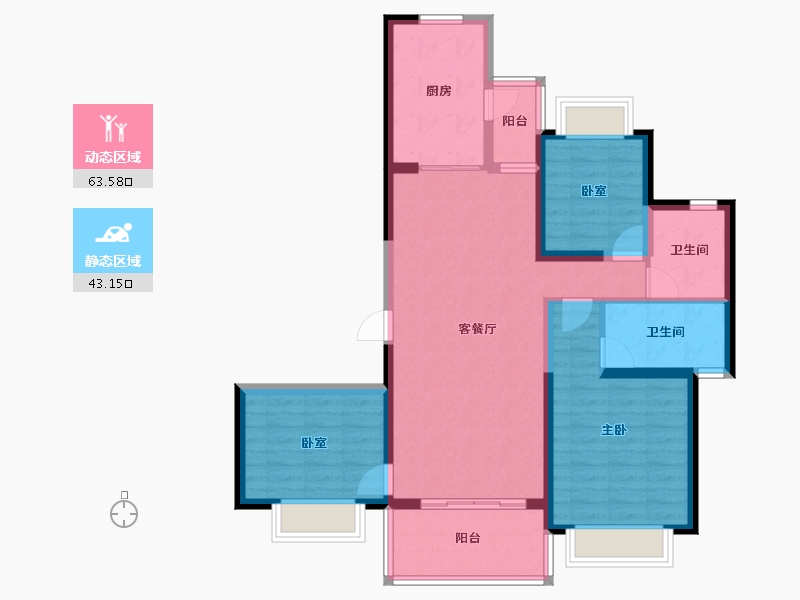 山西省-大同市-汕尾恒大悦珑湾-95.07-户型库-动静分区