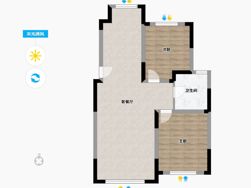 吉林省-四平市-伊通龙腾·悦澜湾-71.57-户型库-采光通风