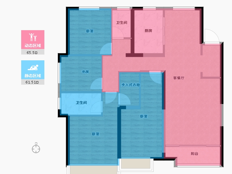 山东省-济南市-泰悦圣井院子-114.40-户型库-动静分区