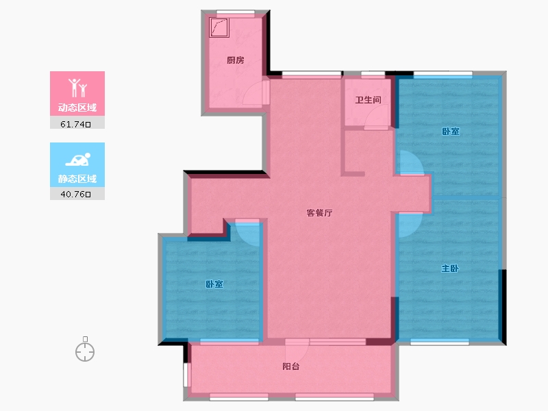 辽宁省-鞍山市-爱家华府-90.60-户型库-动静分区