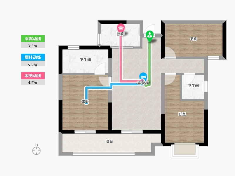 河南省-开封市-绿城·春江明月-79.67-户型库-动静线