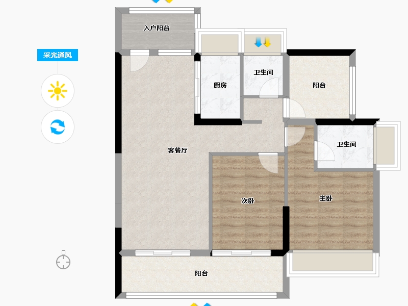 安徽省-滁州市-远东苏滁壹号-85.61-户型库-采光通风