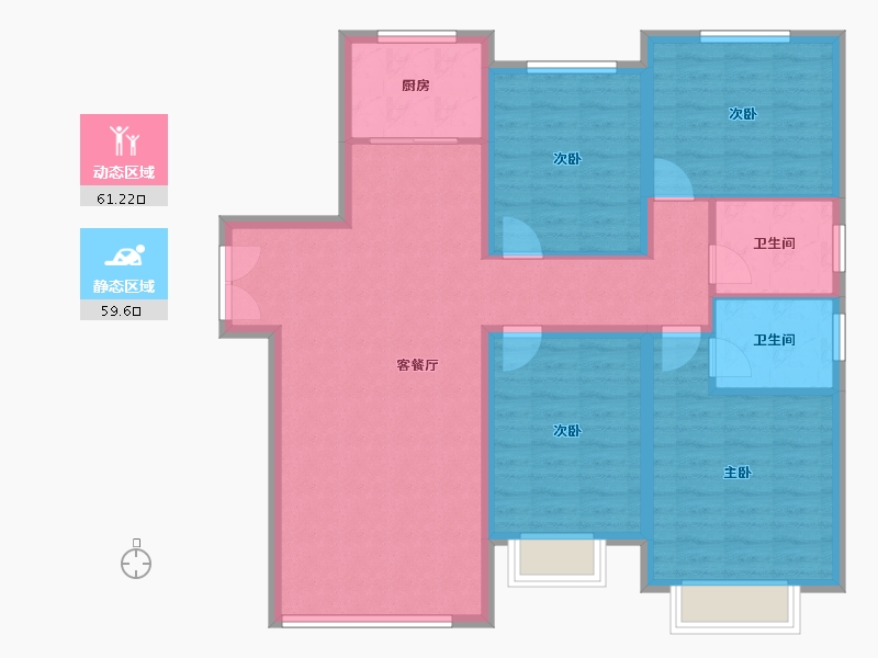 河南省-濮阳市-华信·越绣华府-109.14-户型库-动静分区