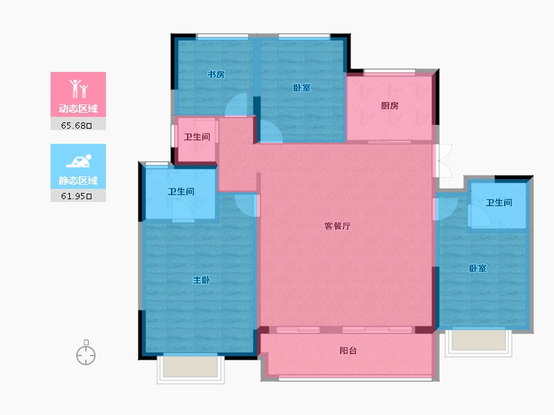 江苏省-徐州市-绿地湖语墅尊樾-115.99-户型库-动静分区