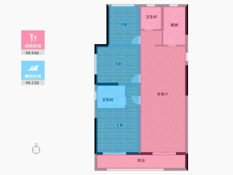 山东省-枣庄市-滕州祥和花园-106.07-户型库-动静分区