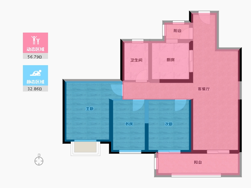 云南省-昆明市-中海寰宇天下-78.97-户型库-动静分区