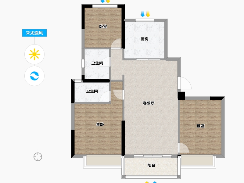 山东省-济南市-玖珑府-100.48-户型库-采光通风