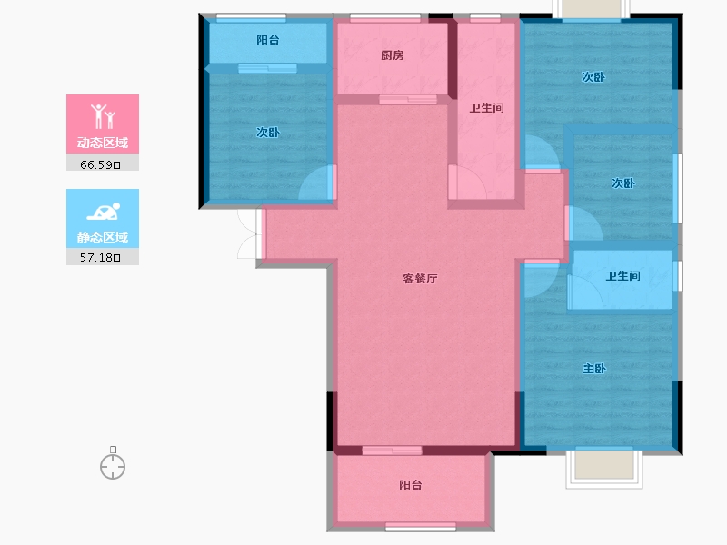 湖北省-十堰市-芳林雅苑•翡翠郡-109.72-户型库-动静分区