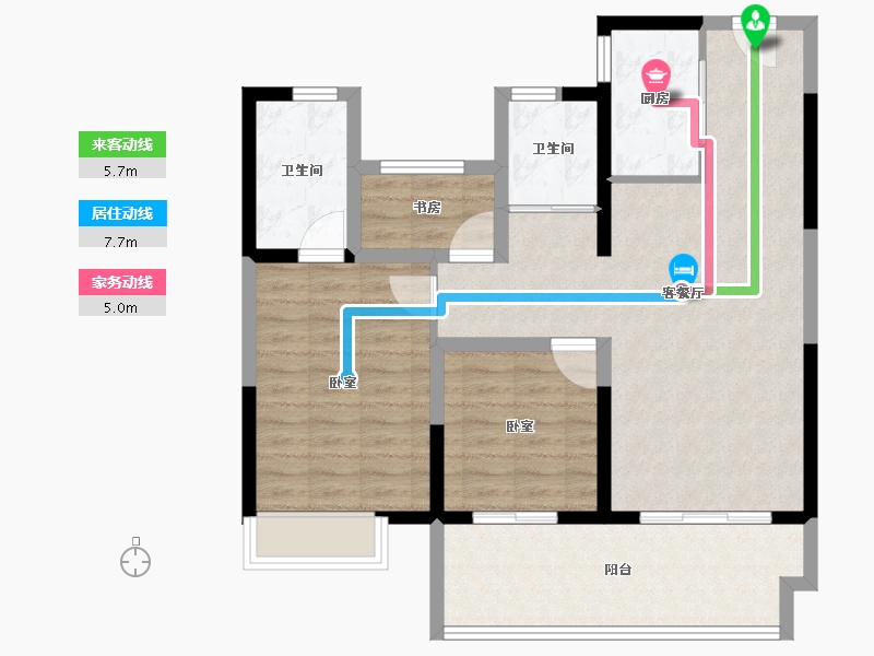 河南省-安阳市-建业世和府北园-88.00-户型库-动静线