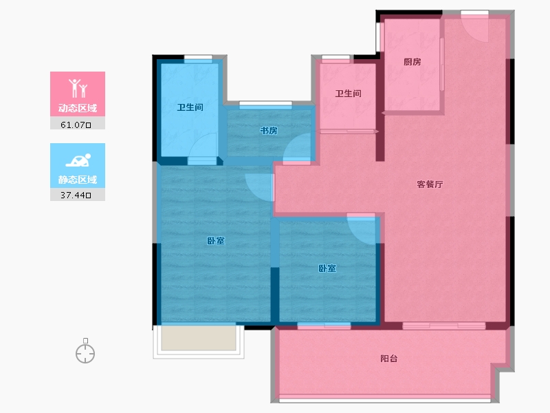 河南省-安阳市-建业世和府北园-88.00-户型库-动静分区