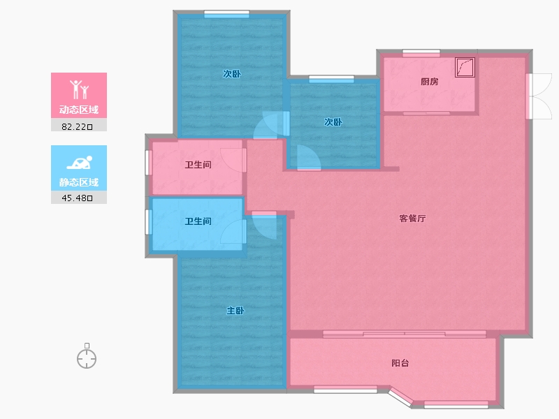 山东省-滨州市-荣盛墨香山南-116.56-户型库-动静分区