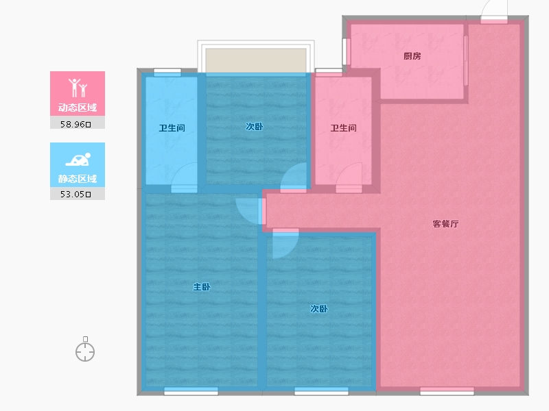 黑龙江省-七台河市-宝泰华府-100.19-户型库-动静分区