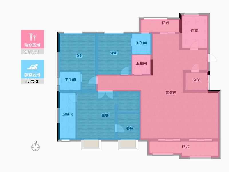 河南省-开封市-枫华·西湖半岛-163.58-户型库-动静分区