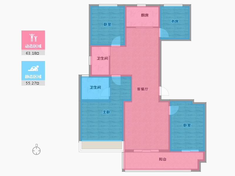 河南省-周口市-益丰熙圜-105.60-户型库-动静分区