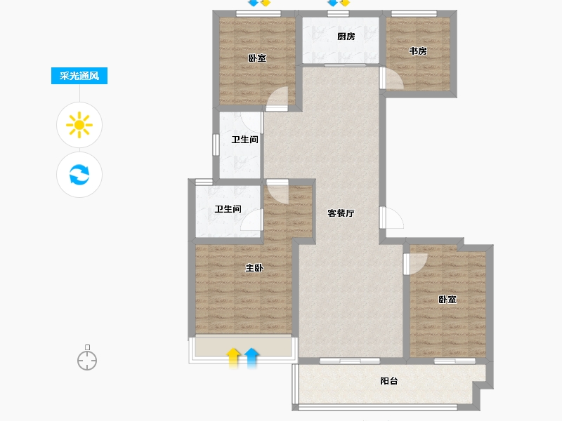 河南省-周口市-益丰熙圜-105.60-户型库-采光通风