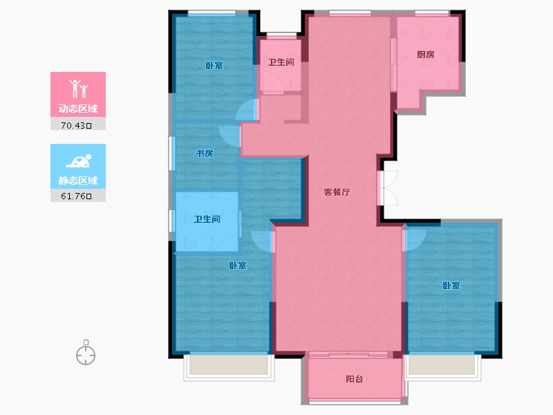 山东省-济南市-泰悦圣井院子-119.19-户型库-动静分区