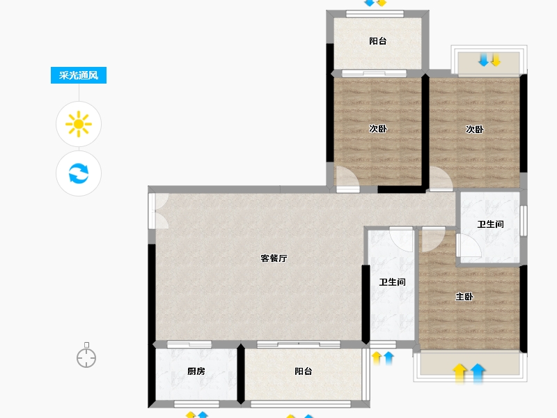 湖南省-株洲市-建宸大院-101.57-户型库-采光通风