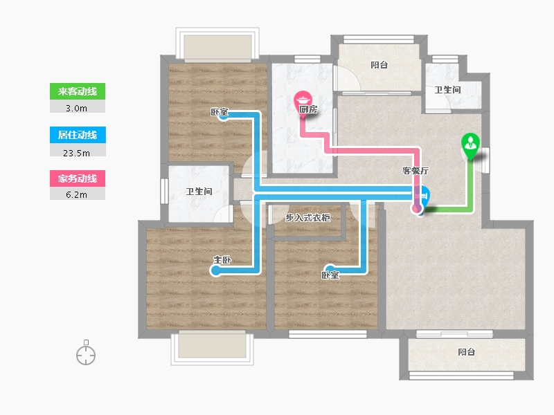 山东省-济宁市-仁诚雅居-85.52-户型库-动静线