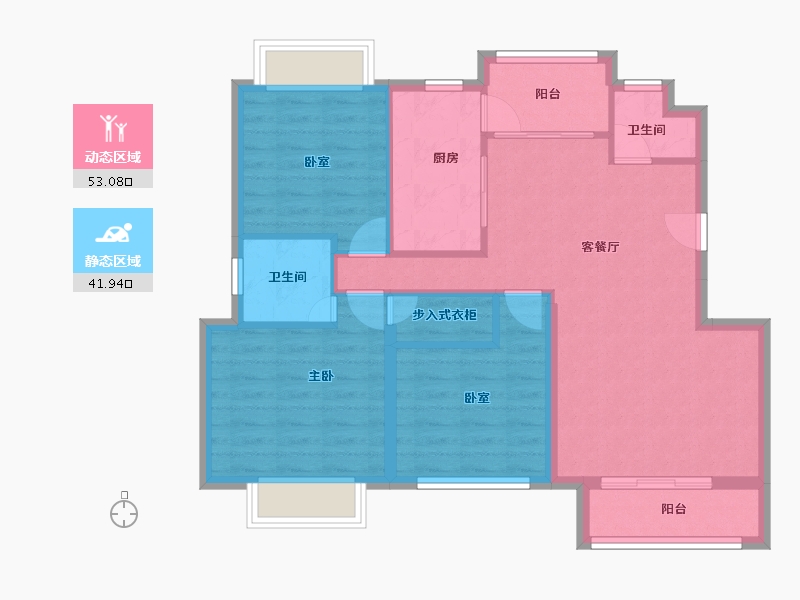 山东省-济宁市-仁诚雅居-85.52-户型库-动静分区