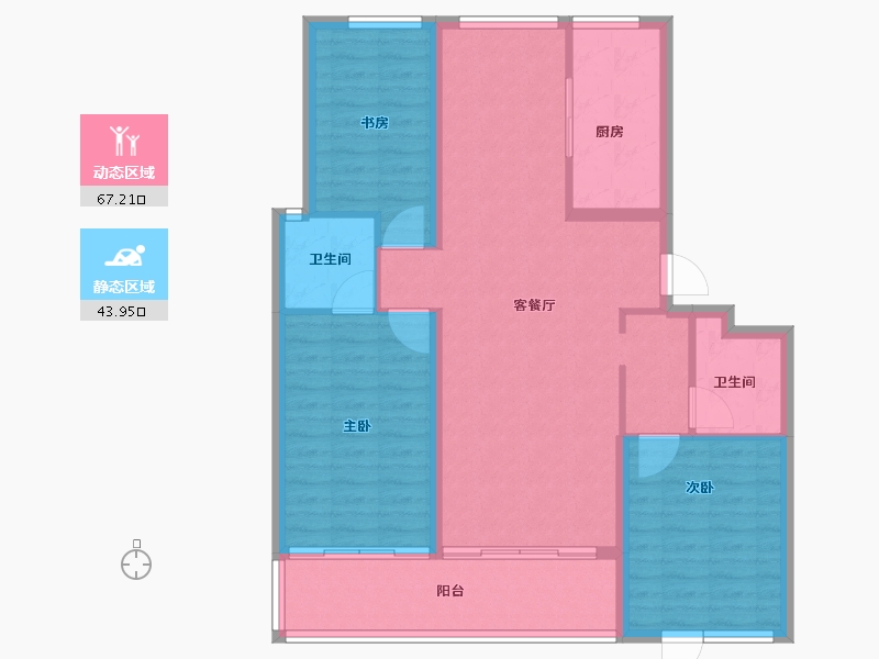 浙江省-衢州市-蓝城·春风江山-100.80-户型库-动静分区